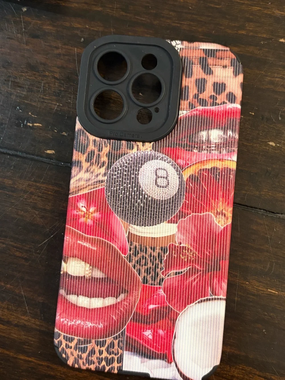 Red Floral & Leopard Graphic 15 pro max iPhone Case